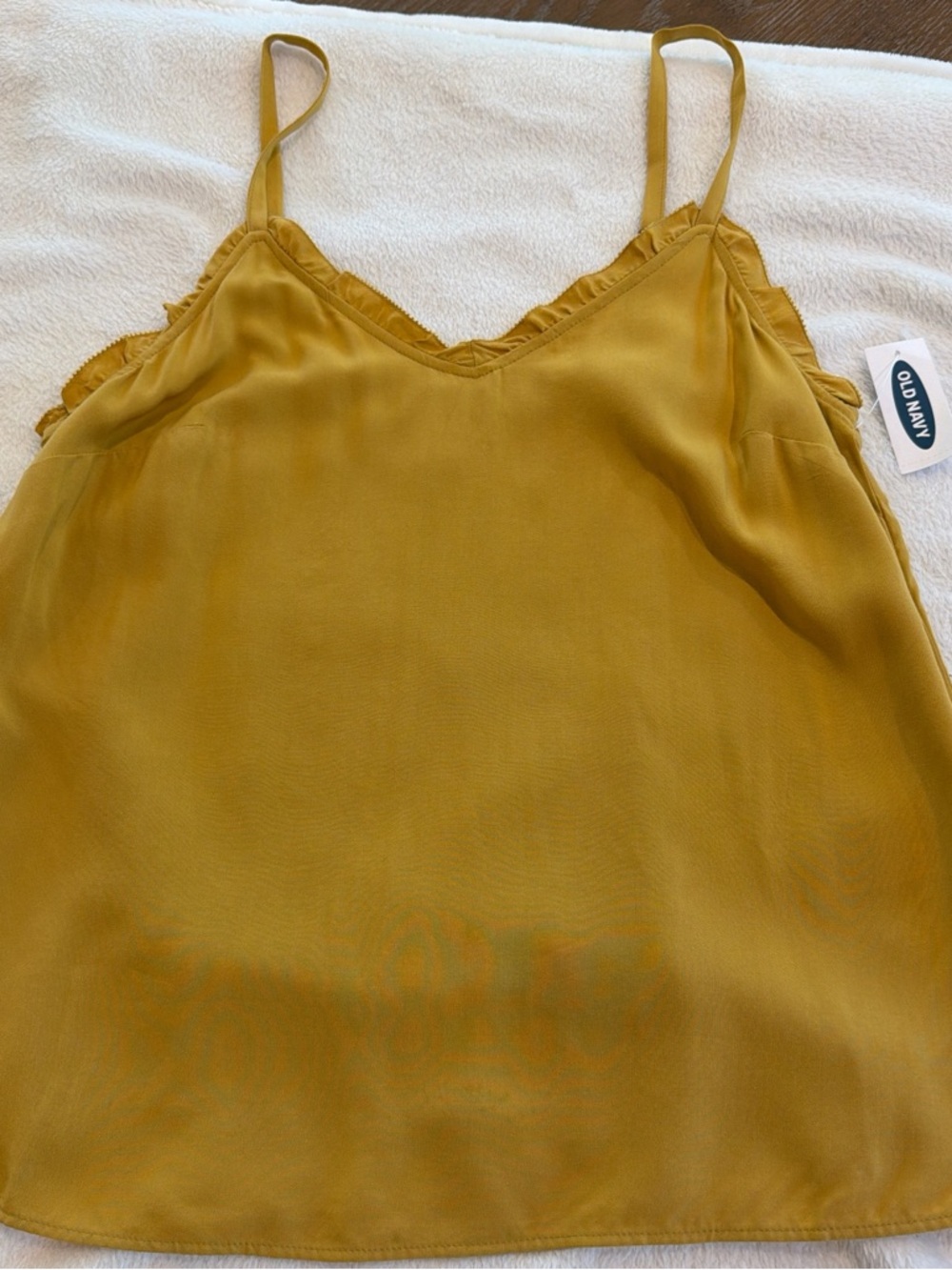 Old Navy Women's Mustard Yellow Camisole with Ruffle Trim